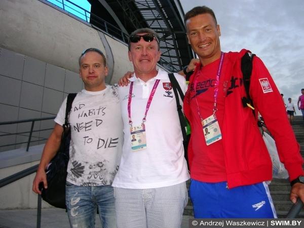 Andrzej Waszkewicz | World swimming championships, Kazan 2015 Andrzej Waszkewicz, Sergey Petrov, Arlandas Juodeska, swimming