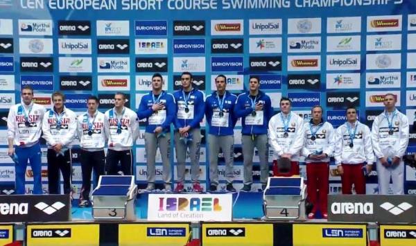Andrzej Waszkewicz | European SC Swimming Championships, Netanya 2015 4x50 medley relay men, European swimming championships, Netanya 2015