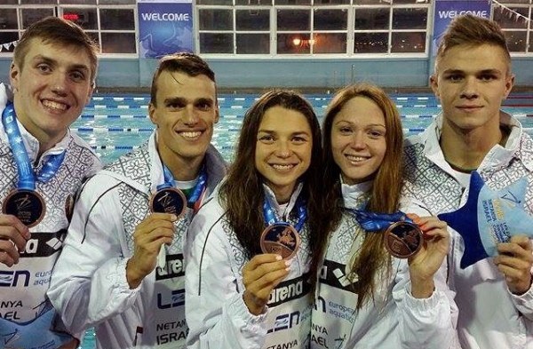 Andrzej Waszkewicz | European SC Swimming Championships, Netanya 2015 4x50 medley relay mixed, Belarus swimming team, Netanya 2015