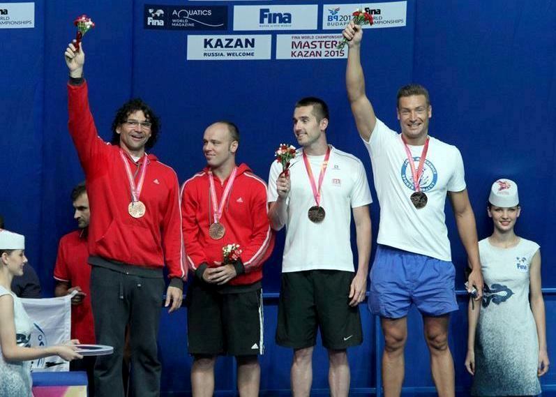 Andrzej Waszkewicz | Two bronze medals on World championships in Kazan 2015 Andrzej Waszkewicz, World masters swimming championships, Kazan 2015
